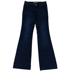Wrangler Retro Mae Western Nights Trousers 7/8 28X32 Dark Wash Flared Bareback